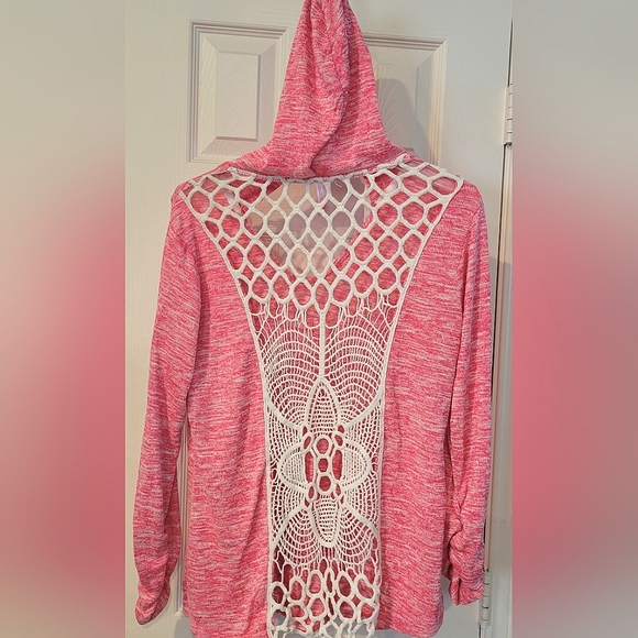 Knit Hoodie With Crochet Back - Fits like M/L - Picture 3 of 5